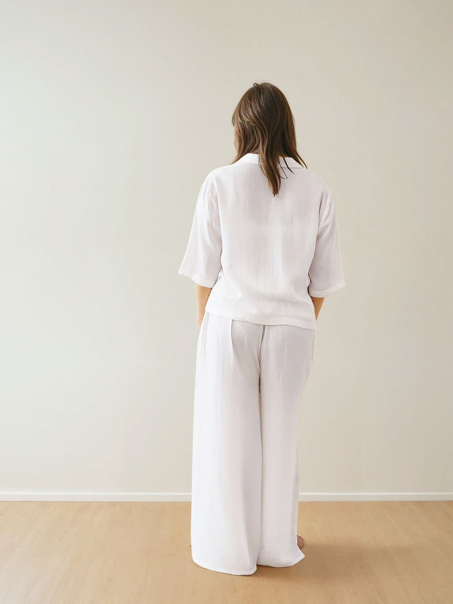 Women Crop Shirt & Pyjama Set - 100% Natural Satin Sleepwear (0% Polyester) - Myabi