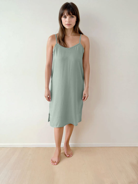 Women Spaghetti - 100% Natural Satin Sleepwear (0% Polyester) - Myabi