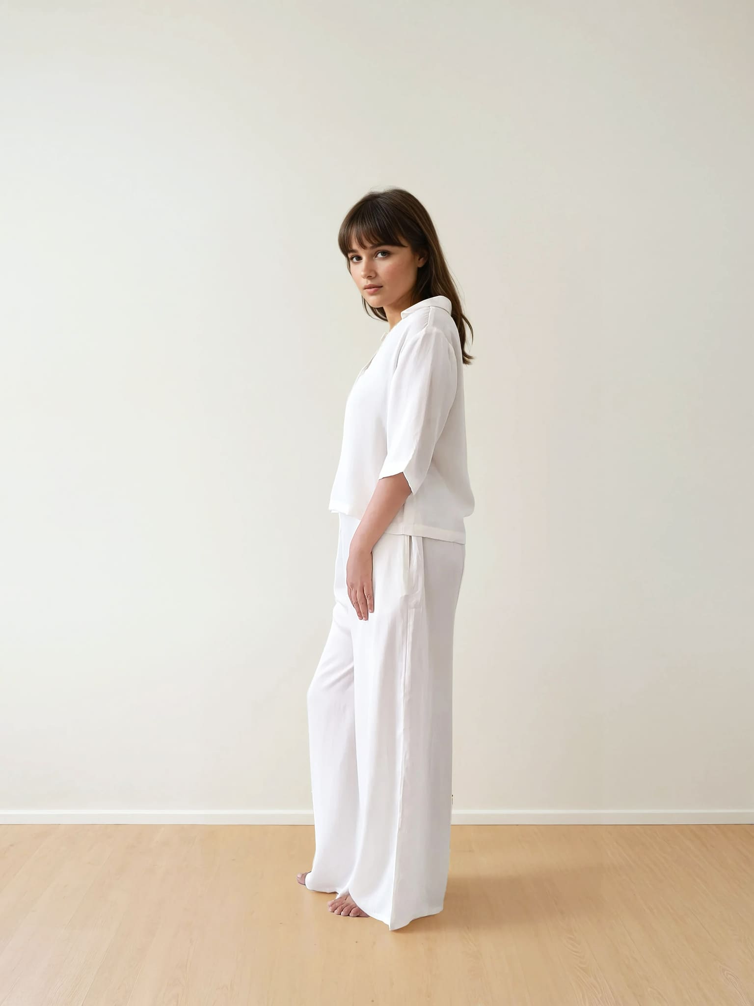 Women Crop Shirt & Pyjama Set - 100% Natural Satin Sleepwear (0% Polyester) - Myabi